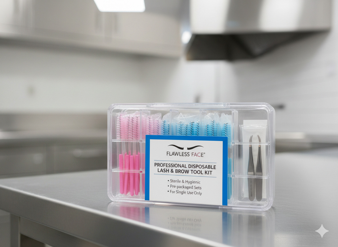 Disposable tool kit for lash and brow services